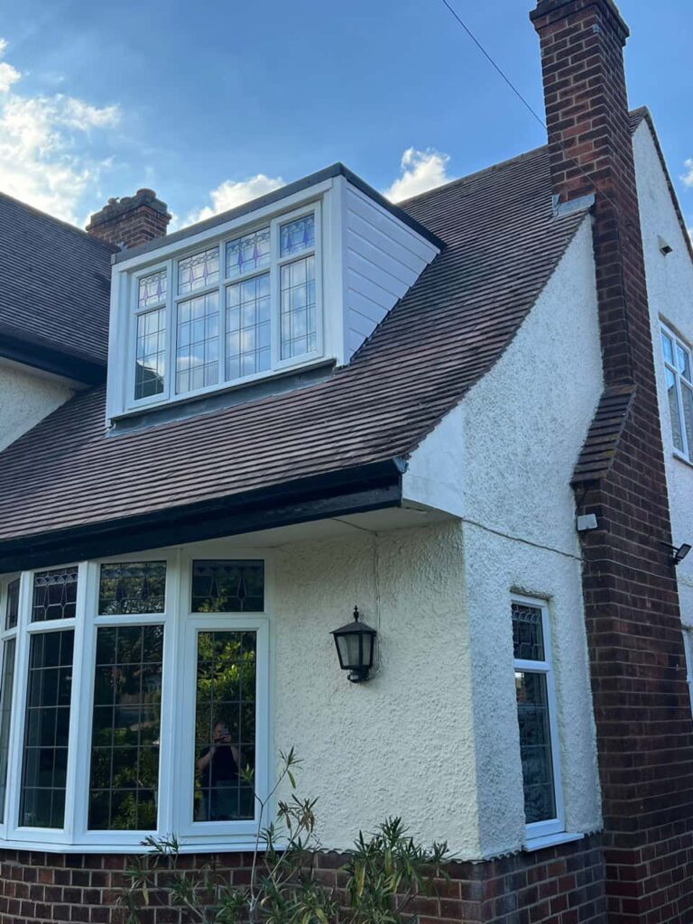 This is a photo of a dormer window which has just had some repairs carried out where the roof and the dormer meet. Works carried out by LJ Roofing Pewsham
